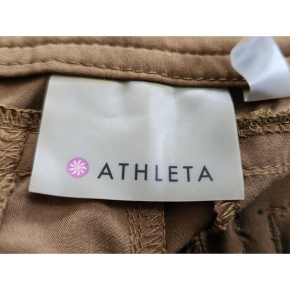 ATHLETA Brownish/Green Drawstring Waist Utility Shorts SZ 4/14.5 x12"Length - Picture 4 of 7